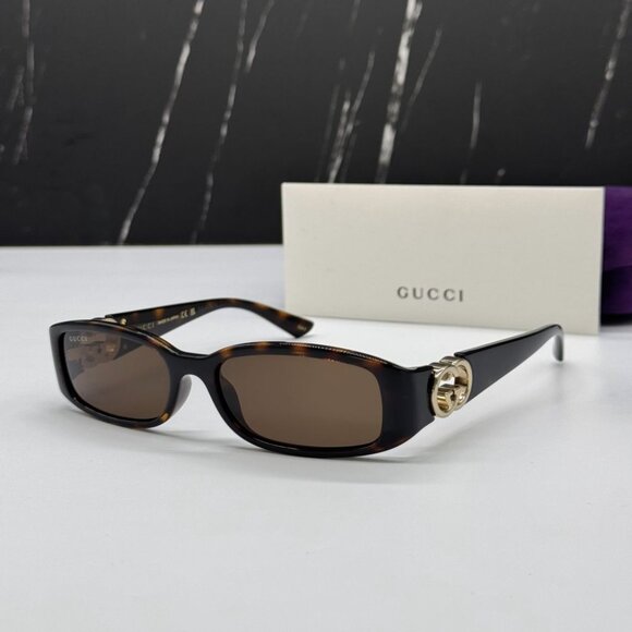 NEW GG1661S 002 GUCCI DARK HAVANA WOMEN GUCCI SUNGLASSES - Picture 2 of 14